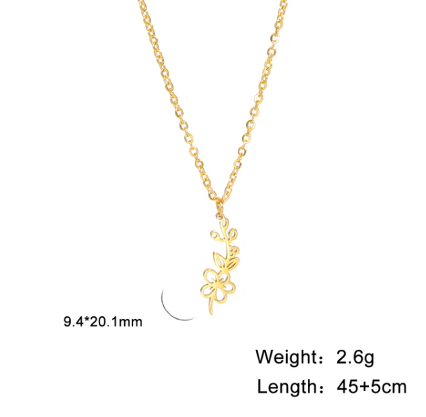 Birth Flower Necklace