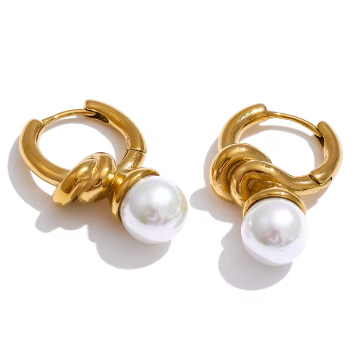 The Connection Pearl Hoops