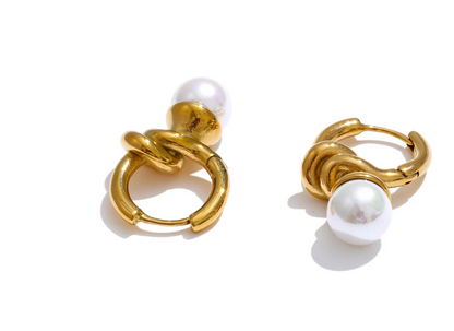 The Connection Pearl Hoops