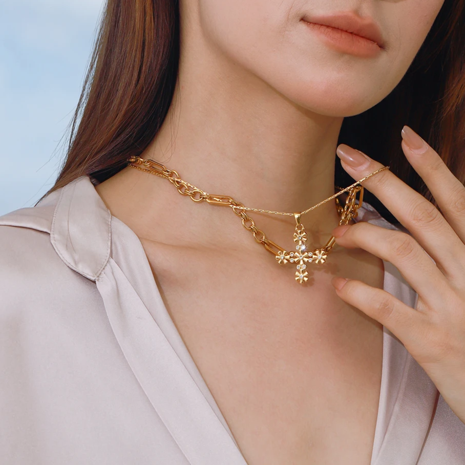 The Eden Bloom Cross Necklace