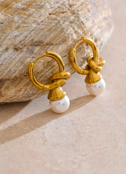 The Connection Pearl Hoops