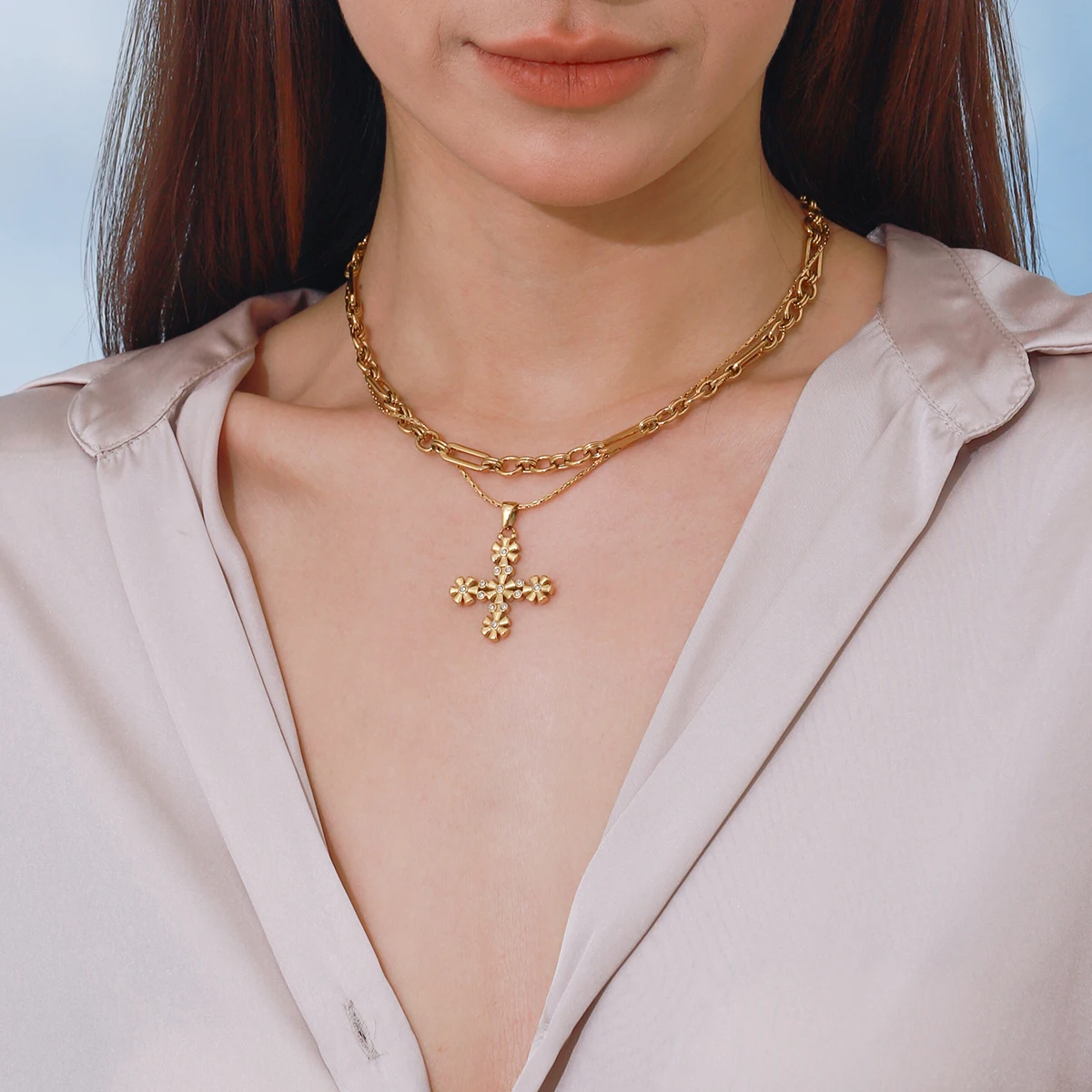The Eden Bloom Cross Necklace